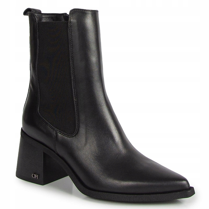 Chebello 4755 Černé Kožené Lícové Kotníkové Boty 37