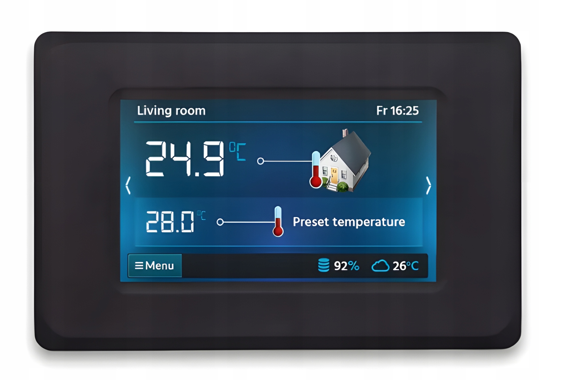 Kipi Bezprzewodowy panel pokojowy eSTER_x80 kolor czarny