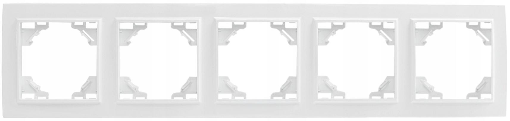 

Quadra Ramka Pięciokrotna Biała Pozioma Włącznik 5