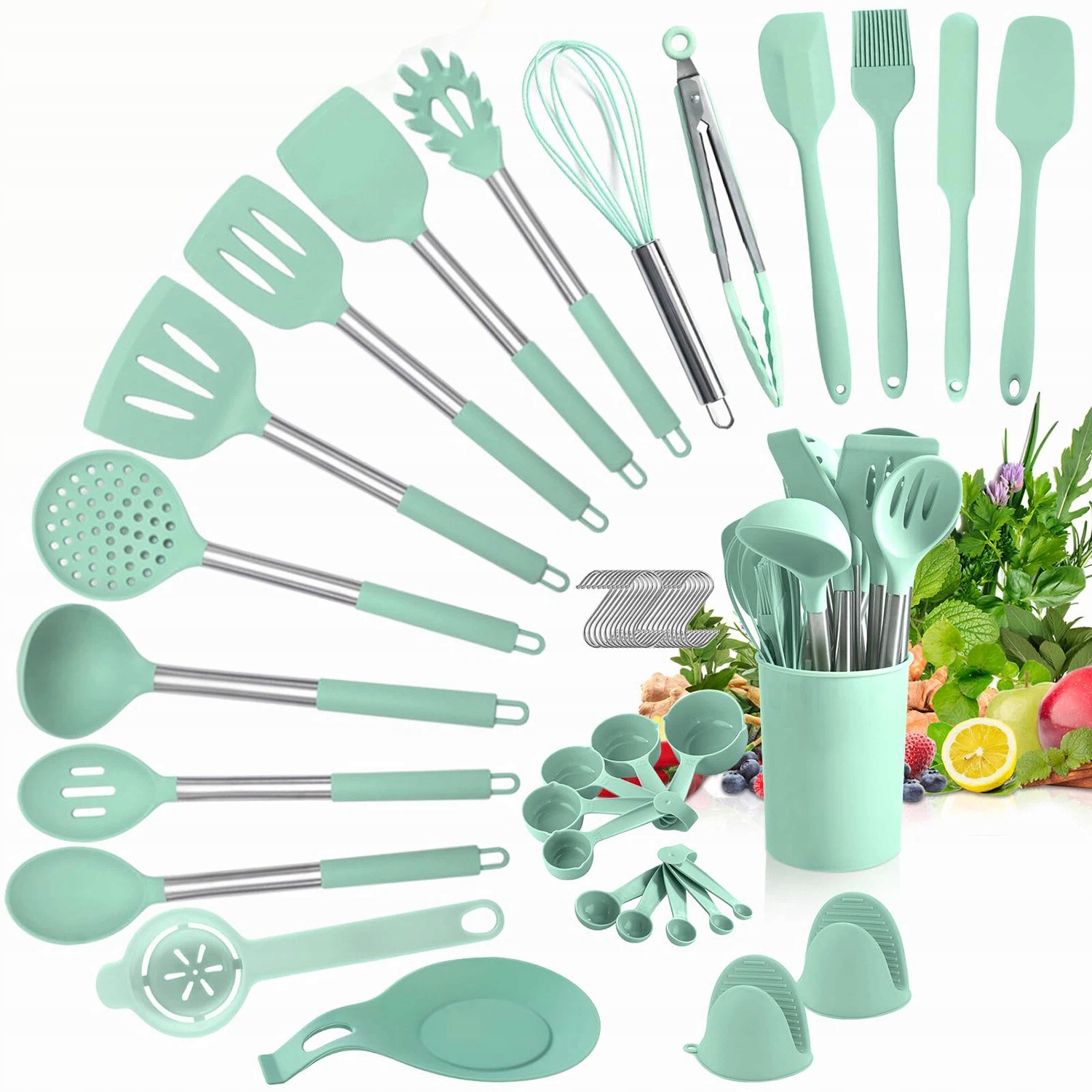 Silikonové kuchyňské náčiní Sada kuchyňského náčiní Akcesoria 45 ks