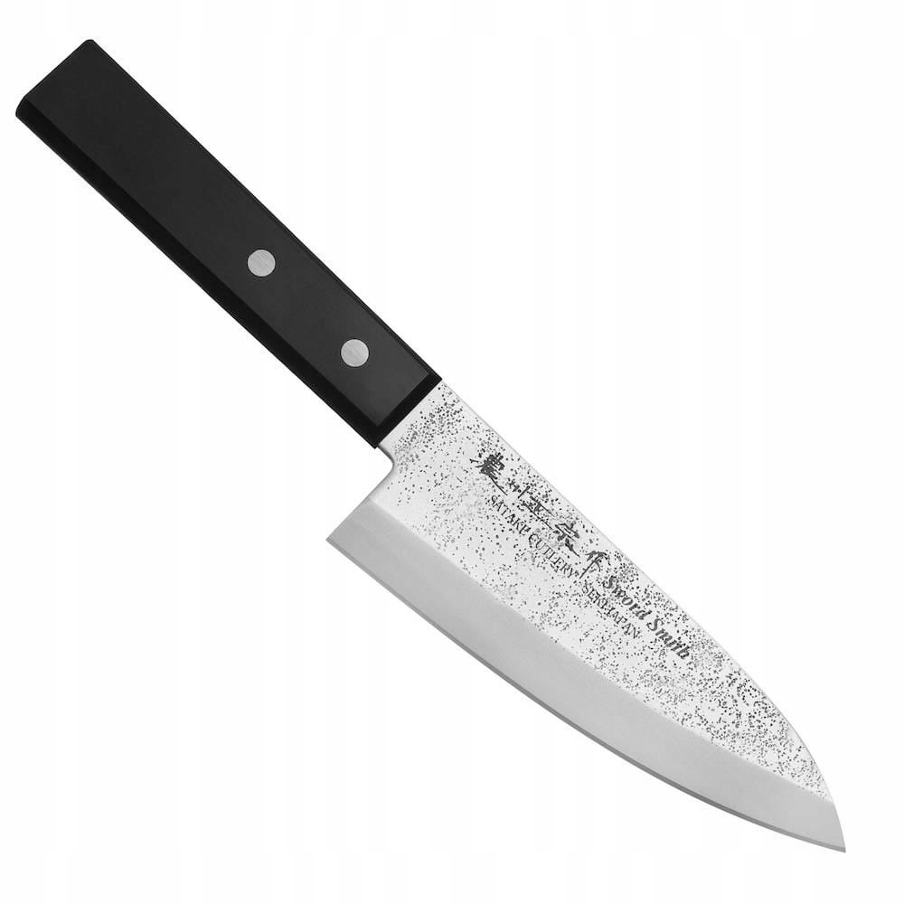Satake Nashiji Black Pakka Japonský nôž na filetovanie Deba 56 Hrc 15,5 cm