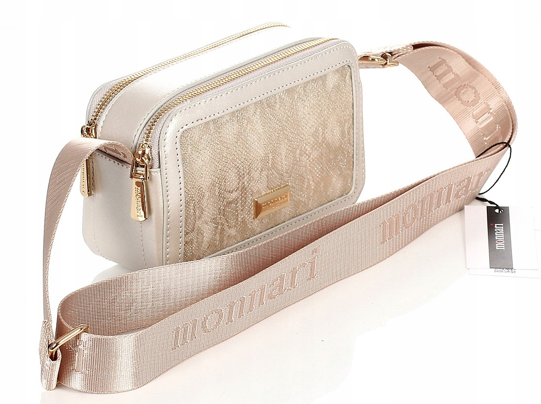 Monnari Zgrabna torebka listonoszka na długim szerokim pasku Dwie komory