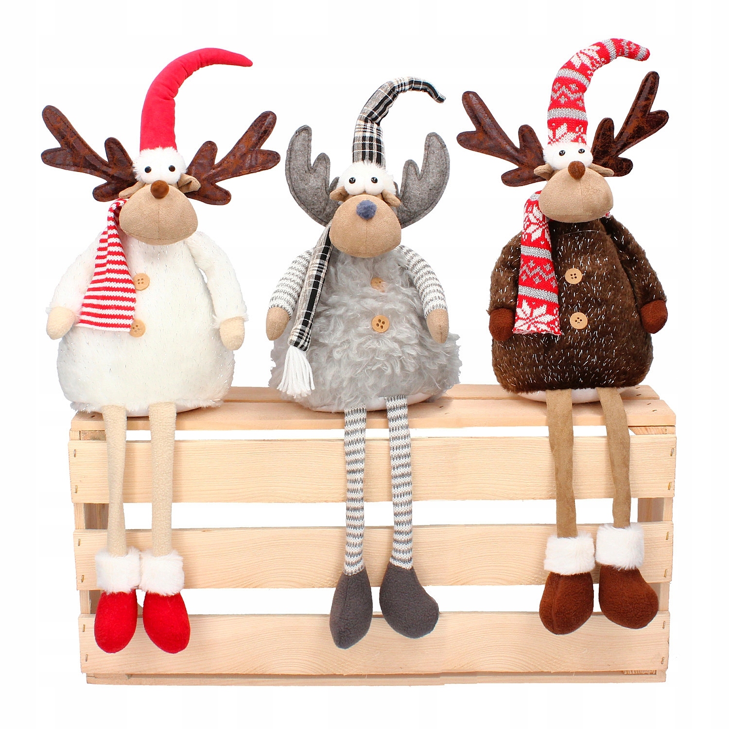 RENIFER SIEDZĄCY DEKORACJA ŚWIĄTECZNA FIGURKA 65cm