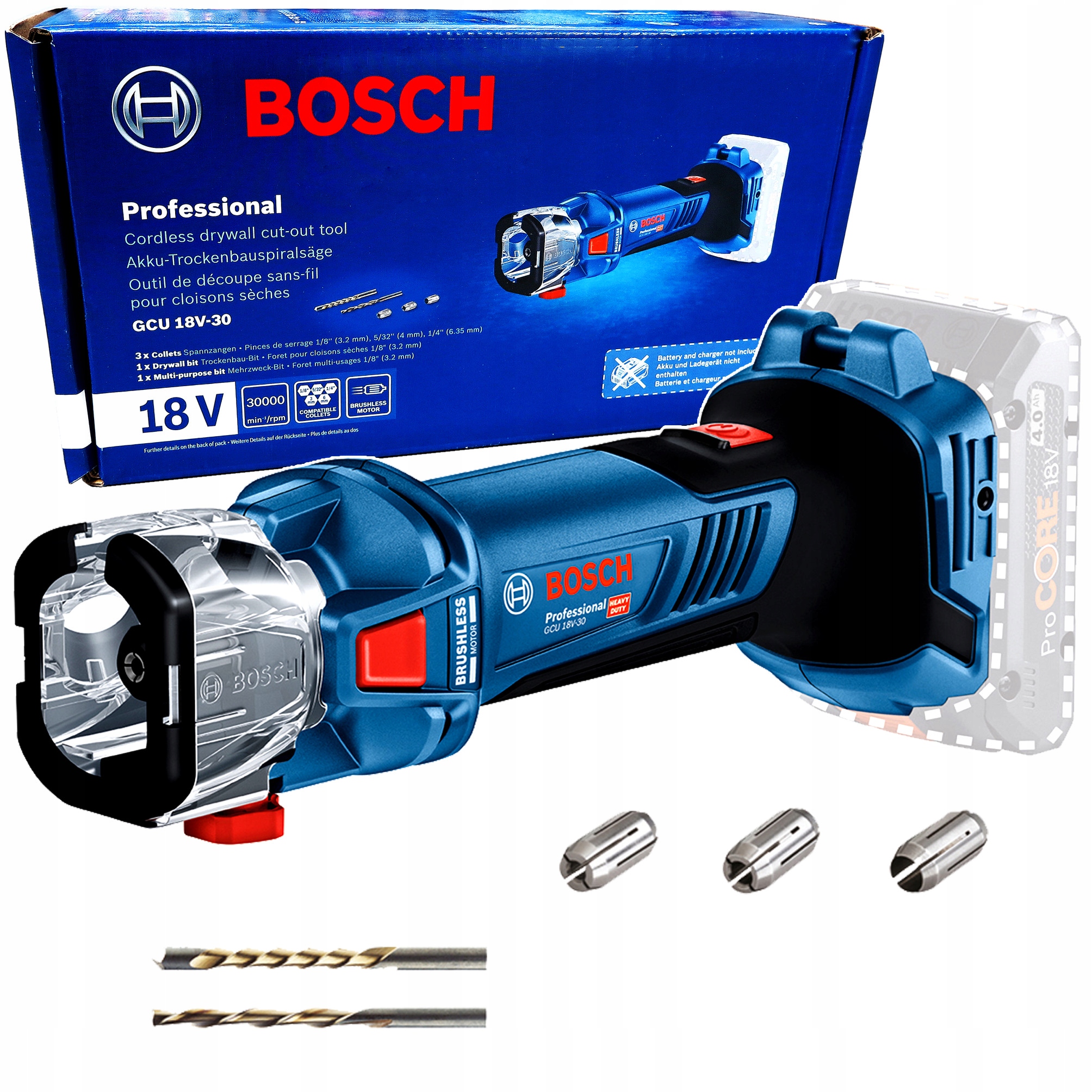 Szlifierka frezarka do płyt G-k Bosch Gcu 18V-30 06019K8000 Body