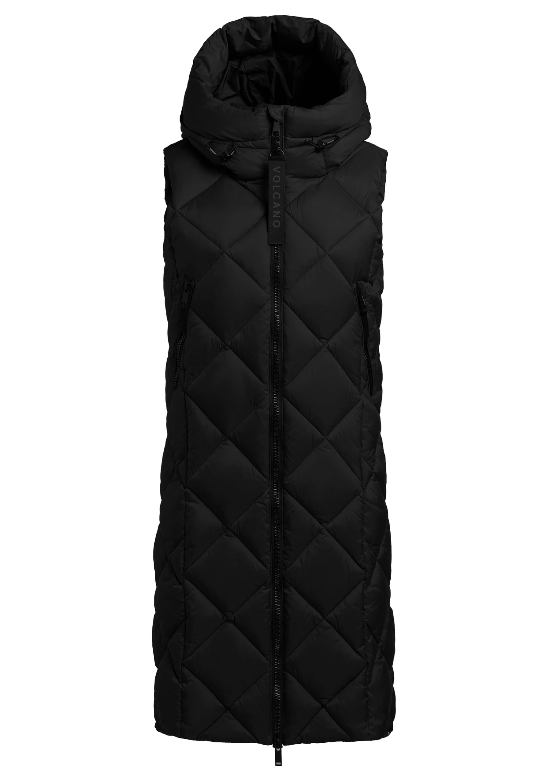 Dámský dlouhý vesta s prošíváním v černé barvě Volcano V-lea XL