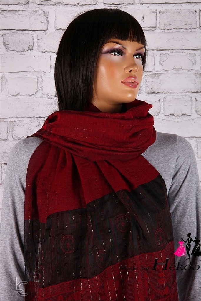 A-3241 DELIKATNIE LŚNIĄCY SZAL SUPER JEDWAB ITALY Marka inna