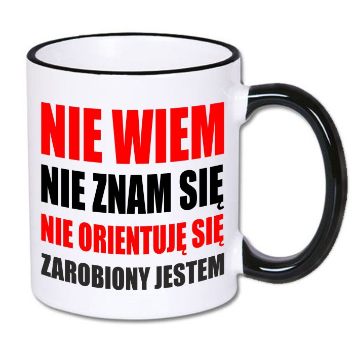 

Kubek ceramiczny z nadrukiem Zarobiony Jestem