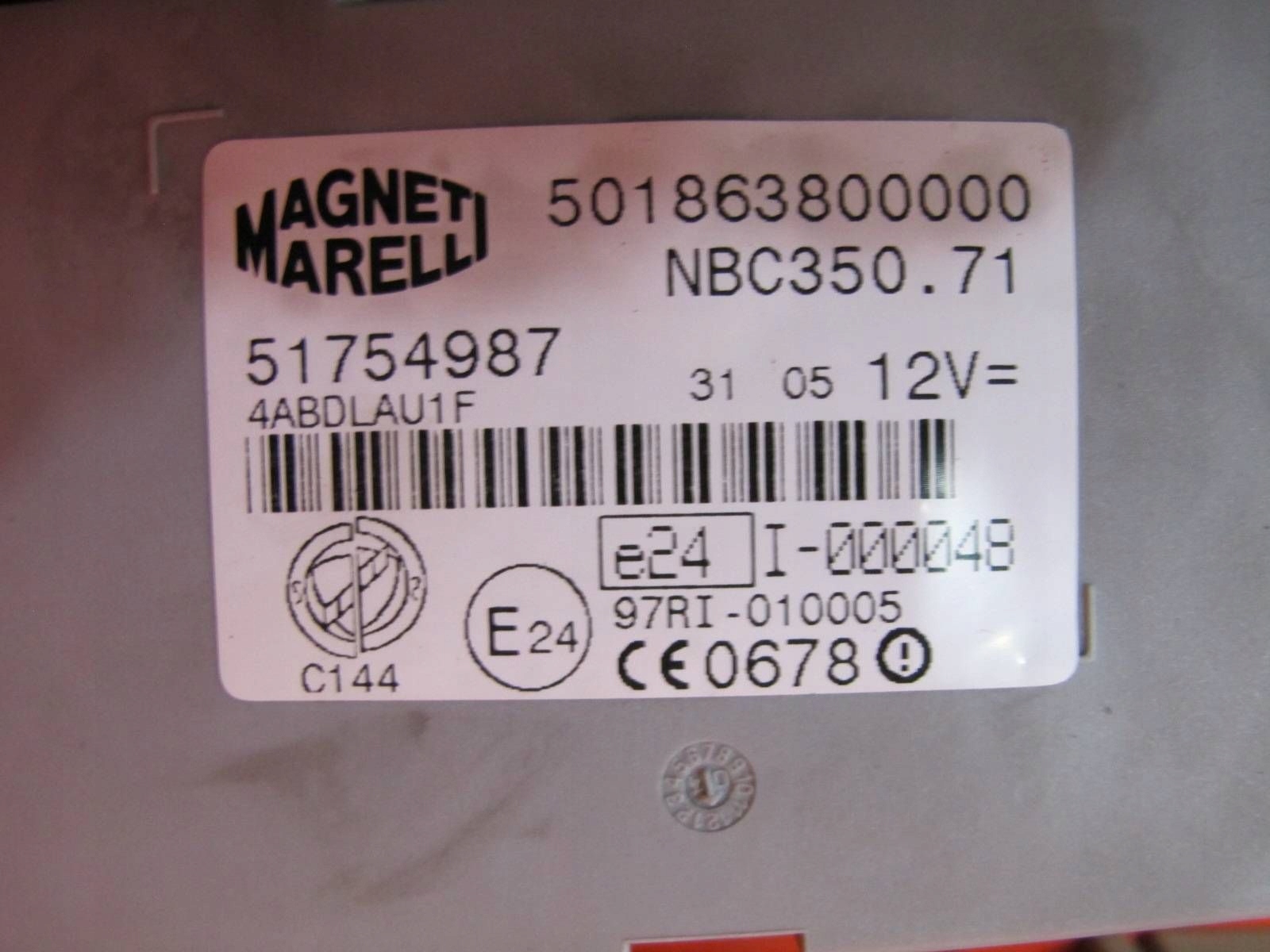 LANCIA MUSA 04- 1.9 D 188B2000 computer compartment BSI ignition key KPL