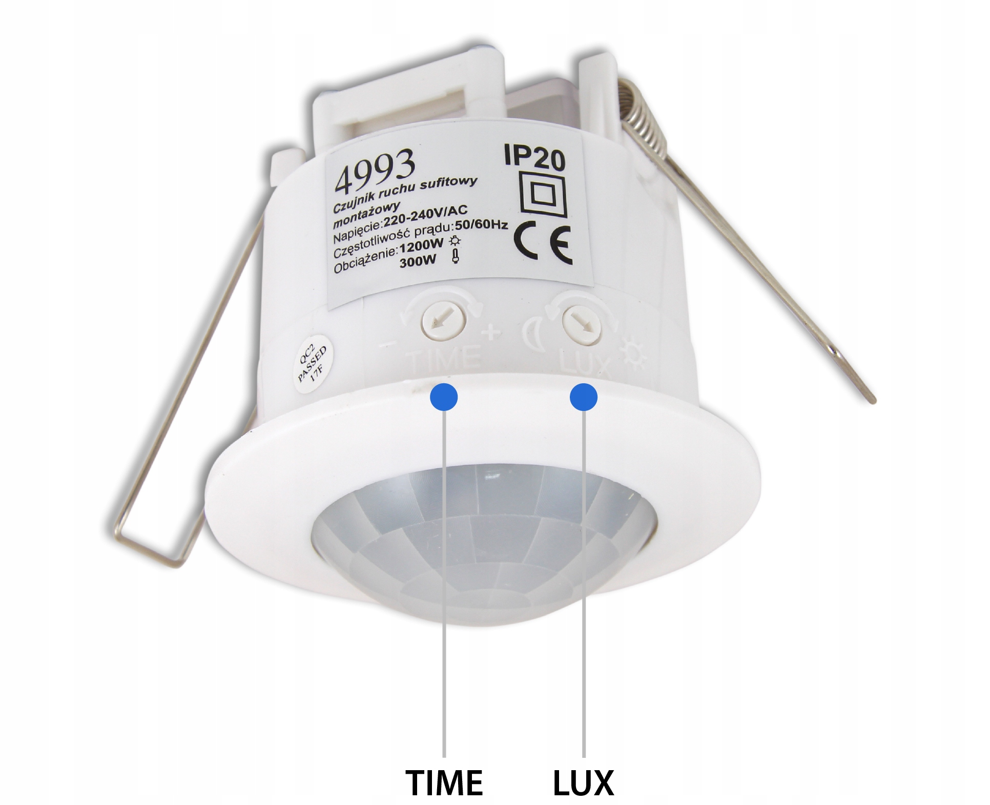CZUJNIK RUCHU ZMIERZCHU natynkowy LED sufitowy PIR Marka LVT
