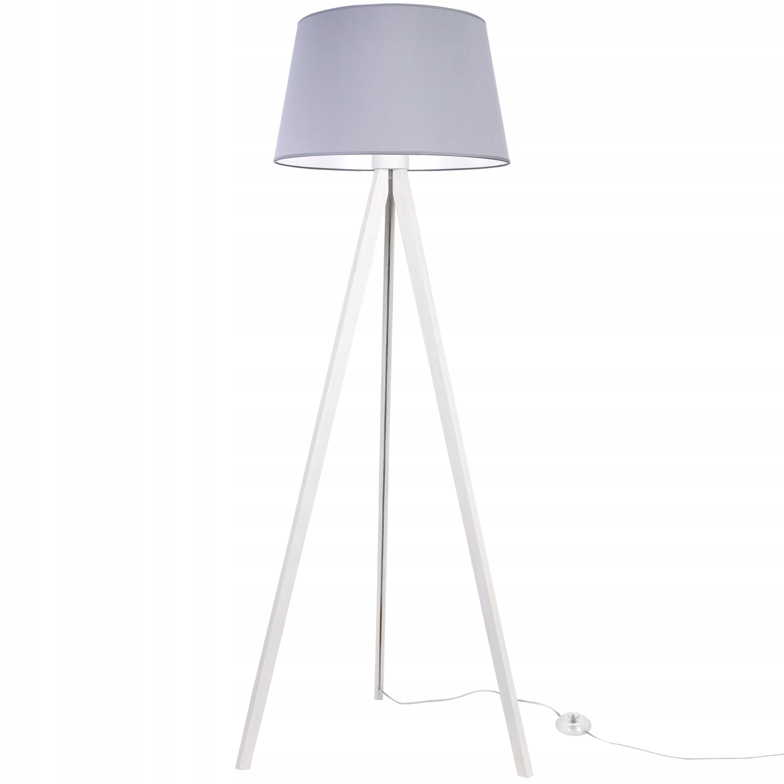 Lampa Stojąca Podłogowa Trójnóg Z Abażurem Do Sypialni Salonu Drewniany Pl