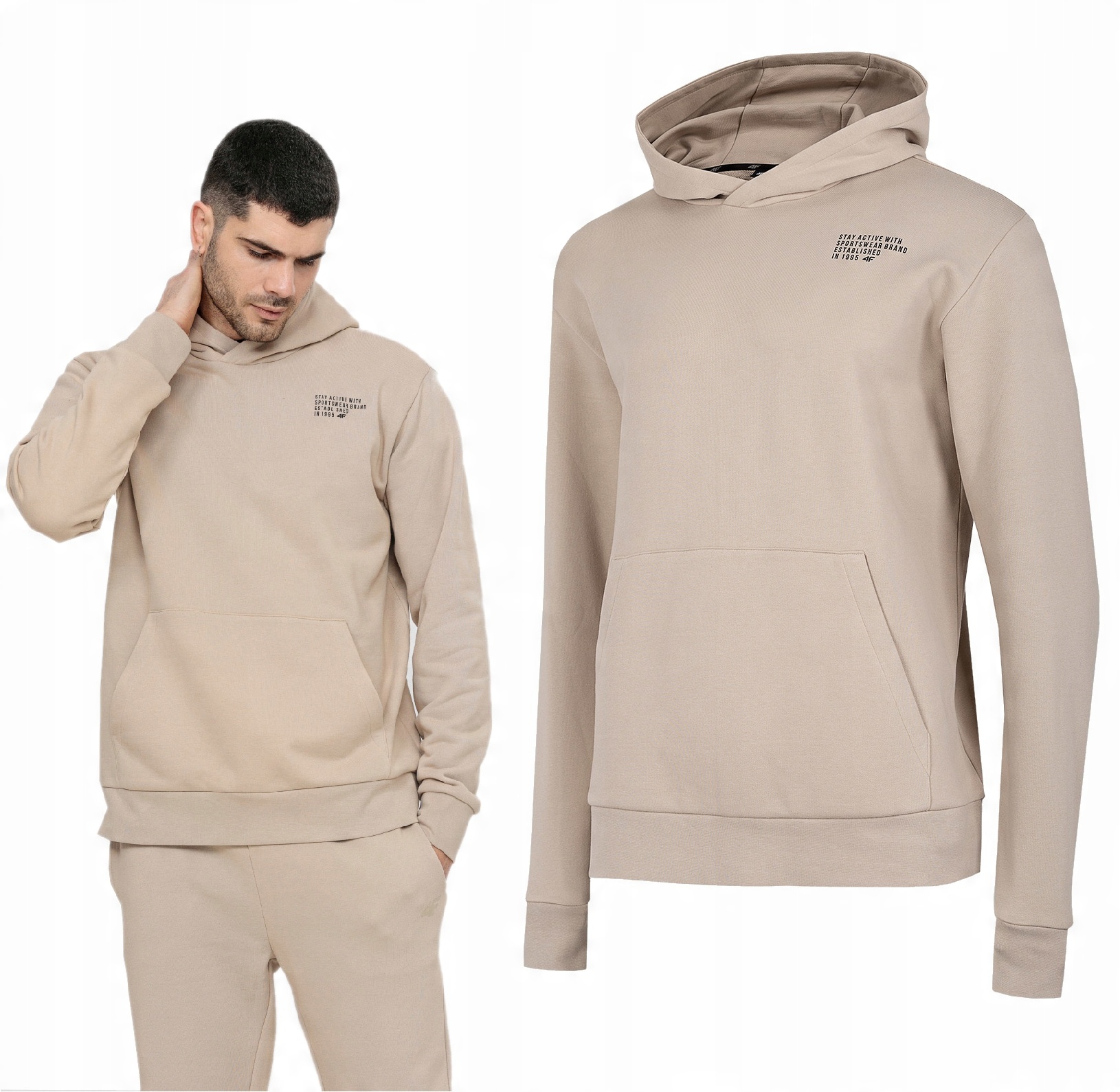 

Męska Bluza Z Kapturem 4F S BLM022 Beżowa
