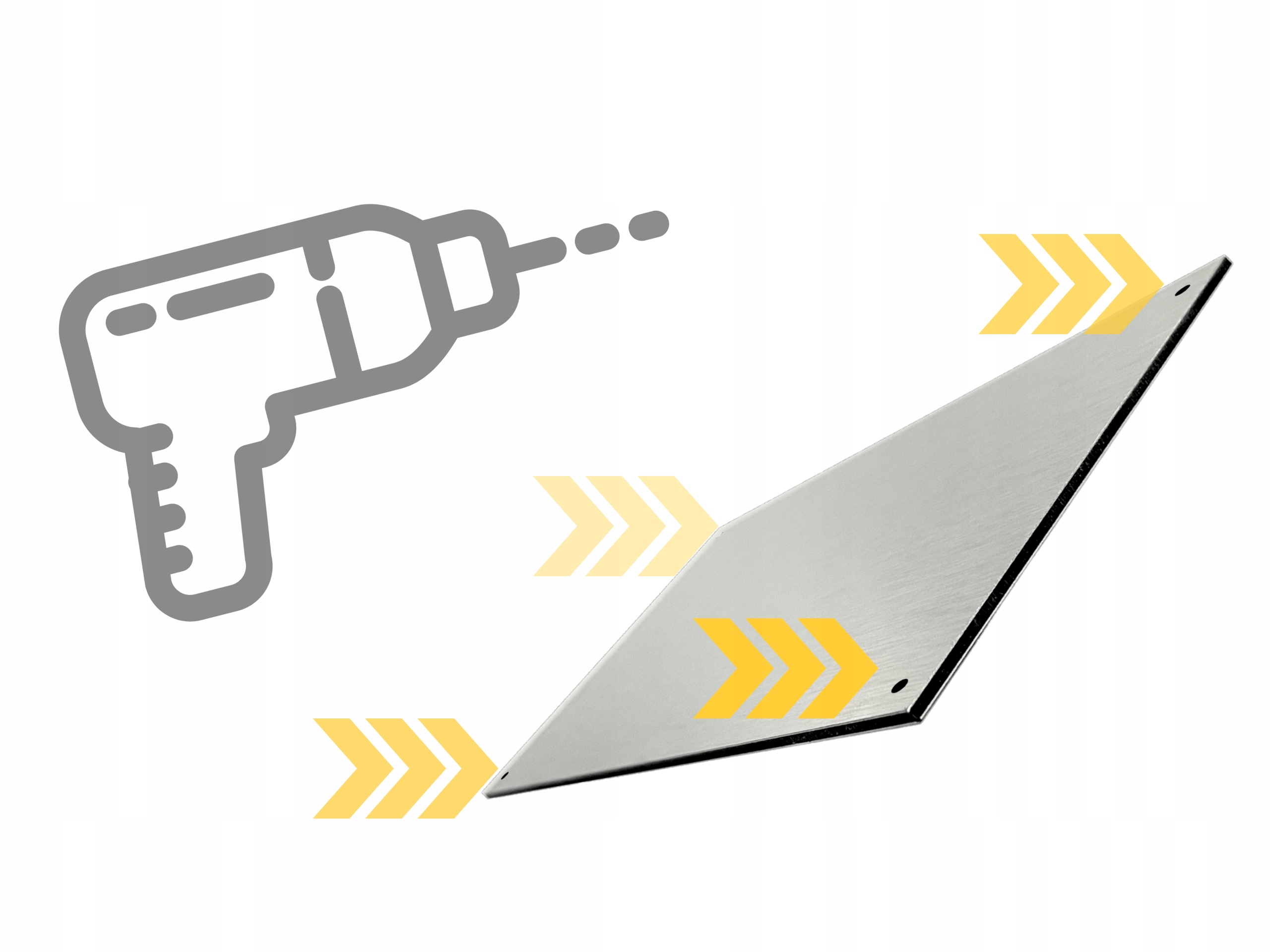 Tabliczka adresowa NUMER NA DOM| 30x20cm | trwały druk UV | Zestaw Montaż Kolor srebrny