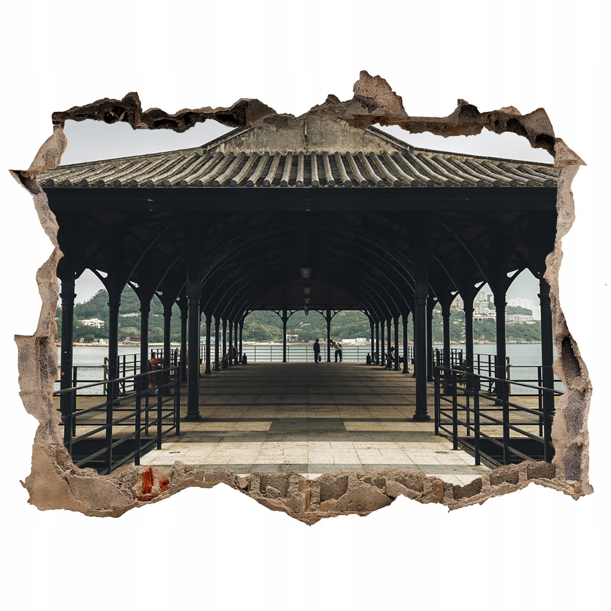 

Fototapeta dziura na ścianę 3d Molo w Hongkongu