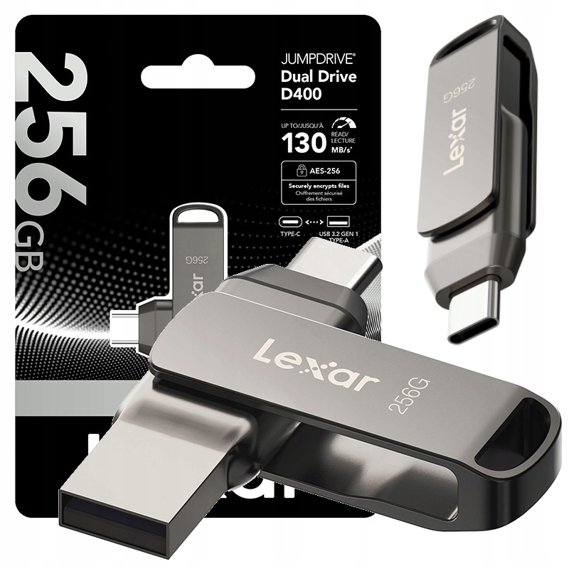 Pendrive Lexar Dual Drive D400 256 GB USB 3.1 szary