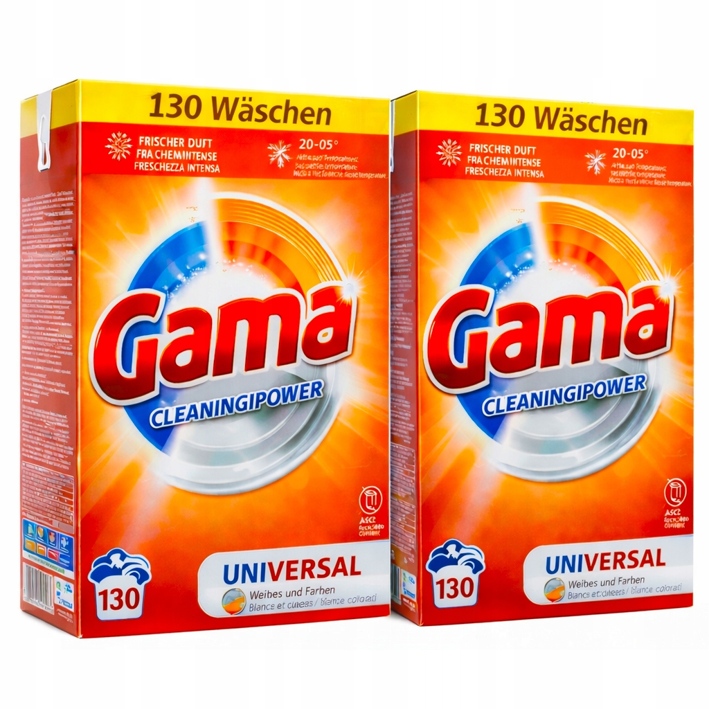 Gama Proszek do prania XXXL Prania 260 Prań Waschen 2×7.8kg universal