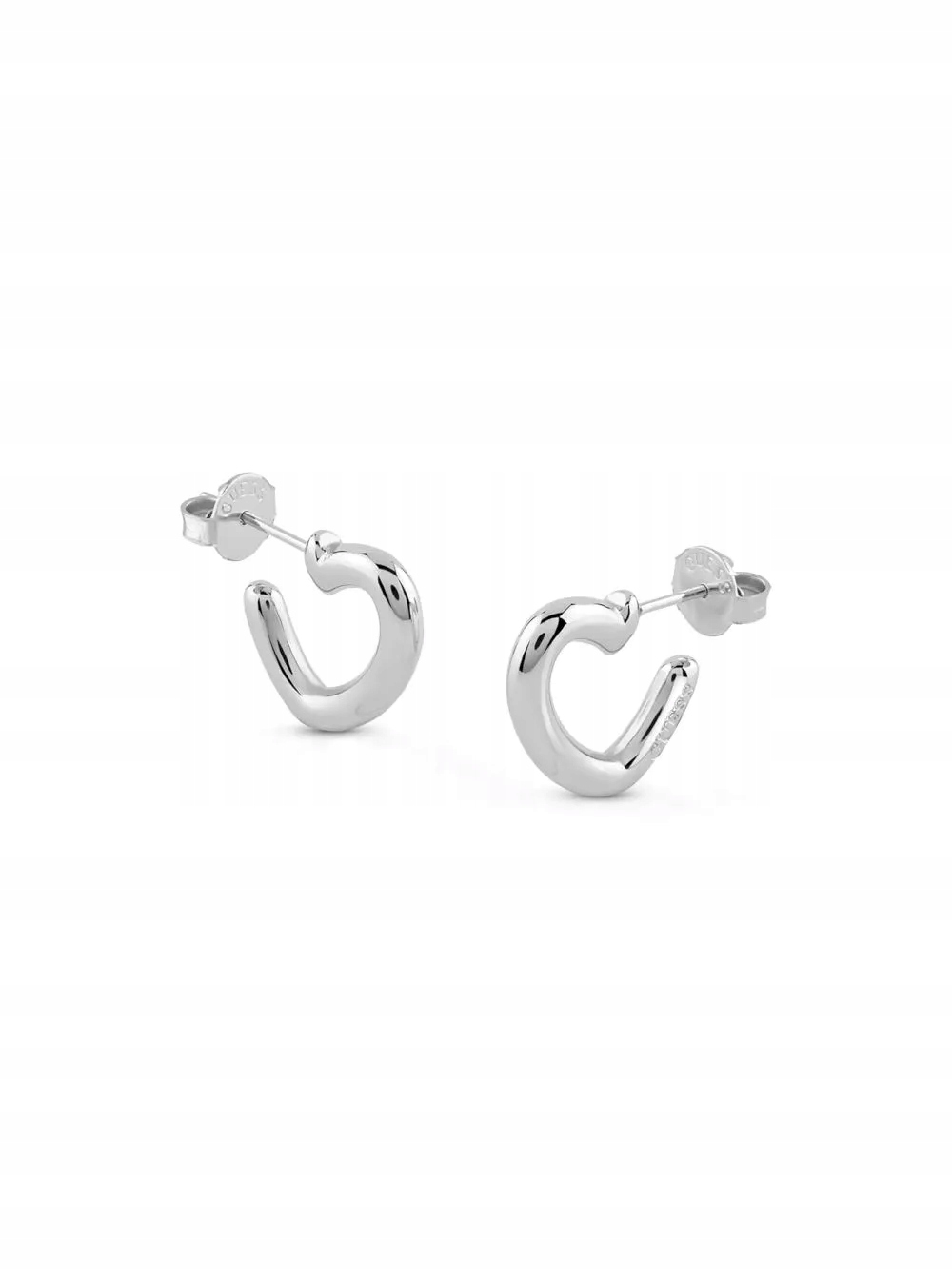 Guess Iconique stříbrné náušnice srdce JUBE05535JW