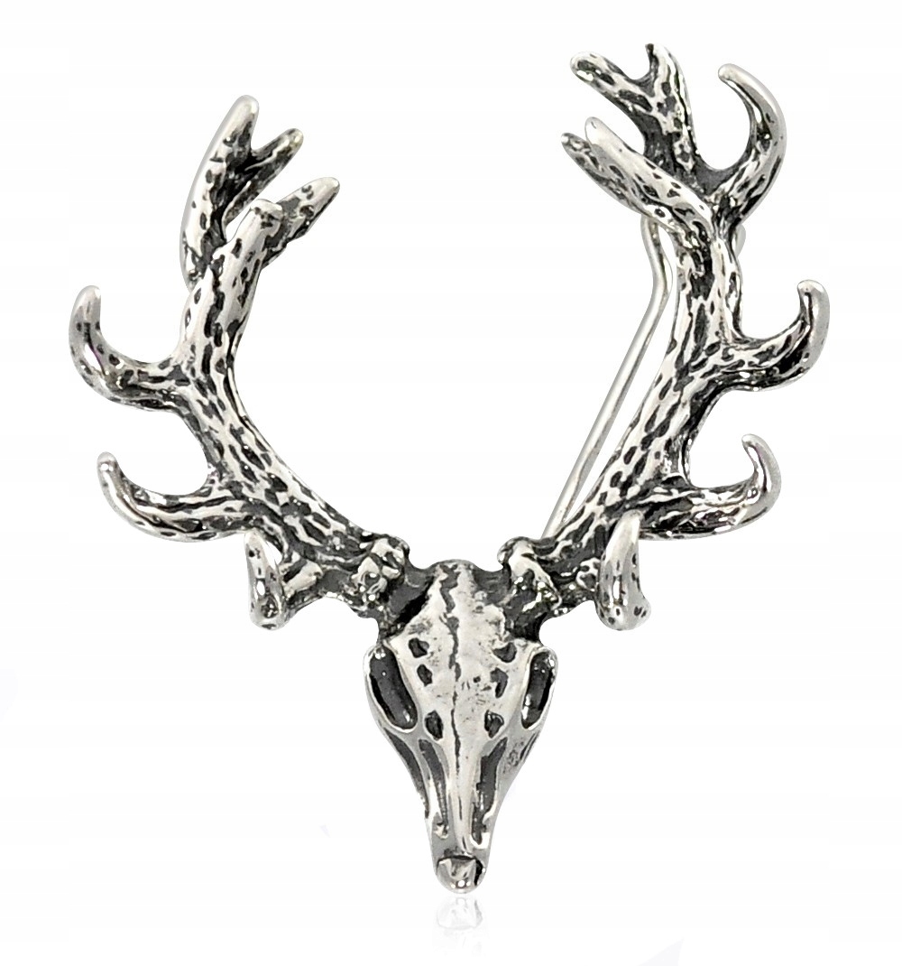 Masivní Starožitná Brož Jelen Stříbro 925 Parohy