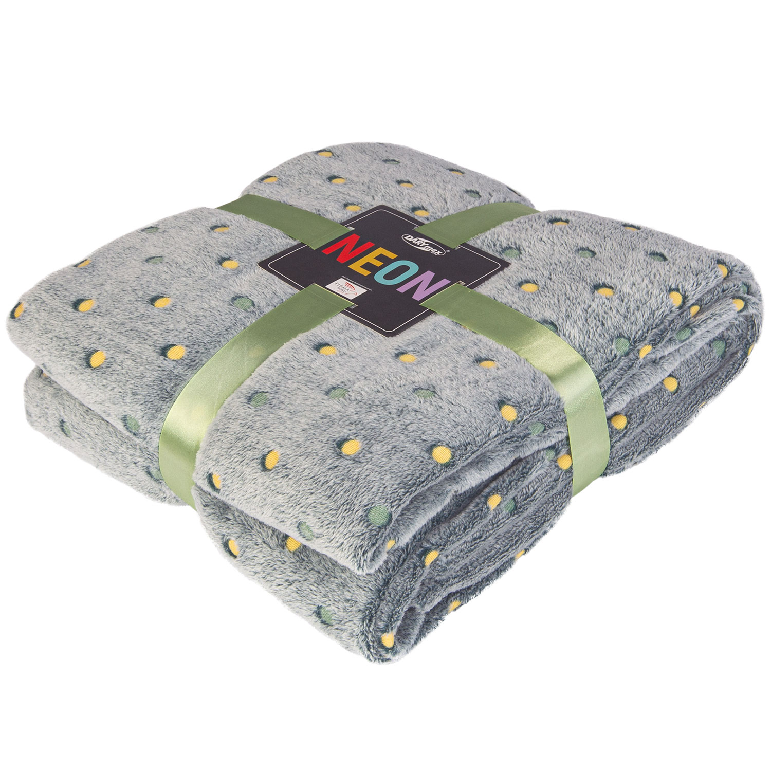 Deka z mikrovlákna Neon 200x220 Darymex malachitová s puntíky