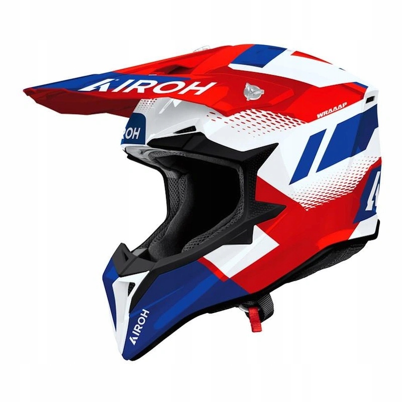 Kask Airoh Wraaap Vision Red Blue Gloss biały czerwony niebieski Gratisy