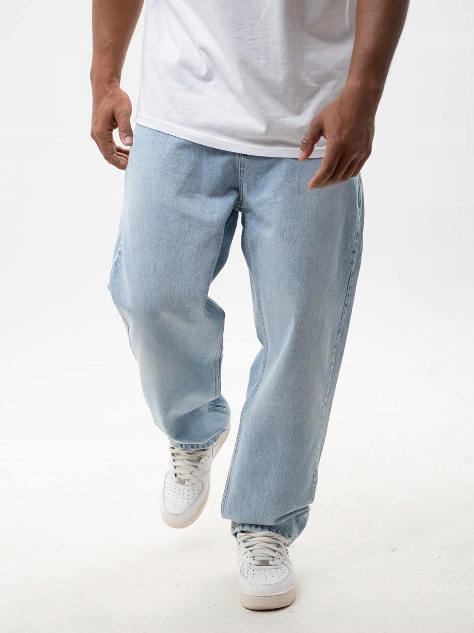 Kalhoty Jigga Wear Crown Jeans Baggy 2501 Light Blue vel.