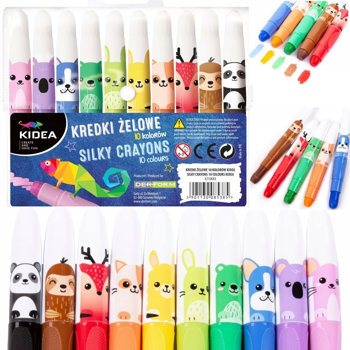 

Kredki Wykręcane Żelowe Zwierzaki Kidea