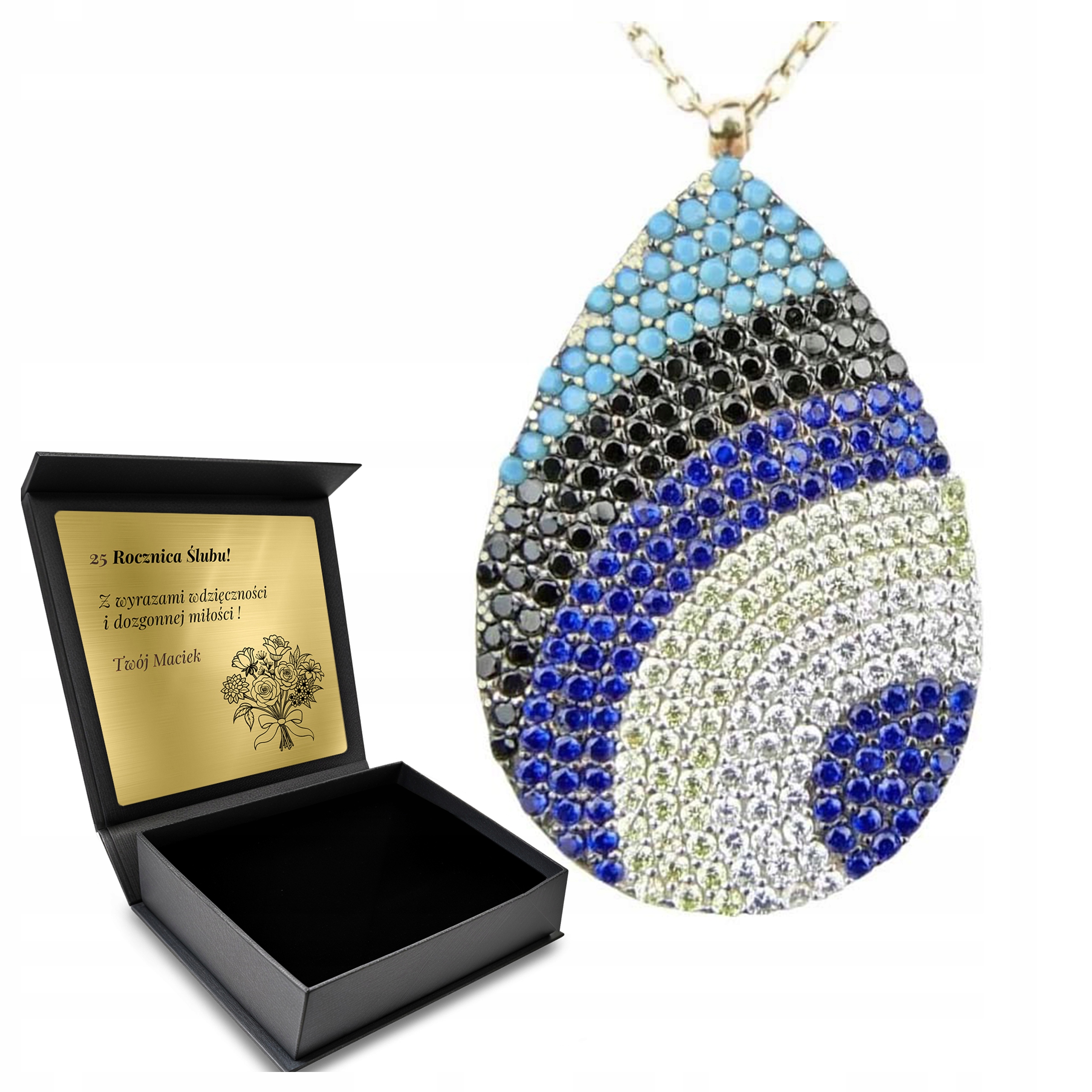 Pozlacený Stříbrný Řetízek náhrdelník, Oko proroka, ručně vyrobený, Bonus Gravírování