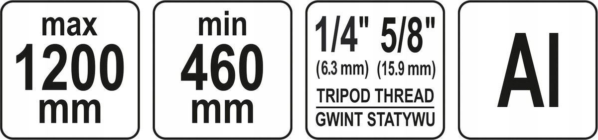 STATYW ALUMINIOWY 46-120 cm 5/8" Rodzaj statyw