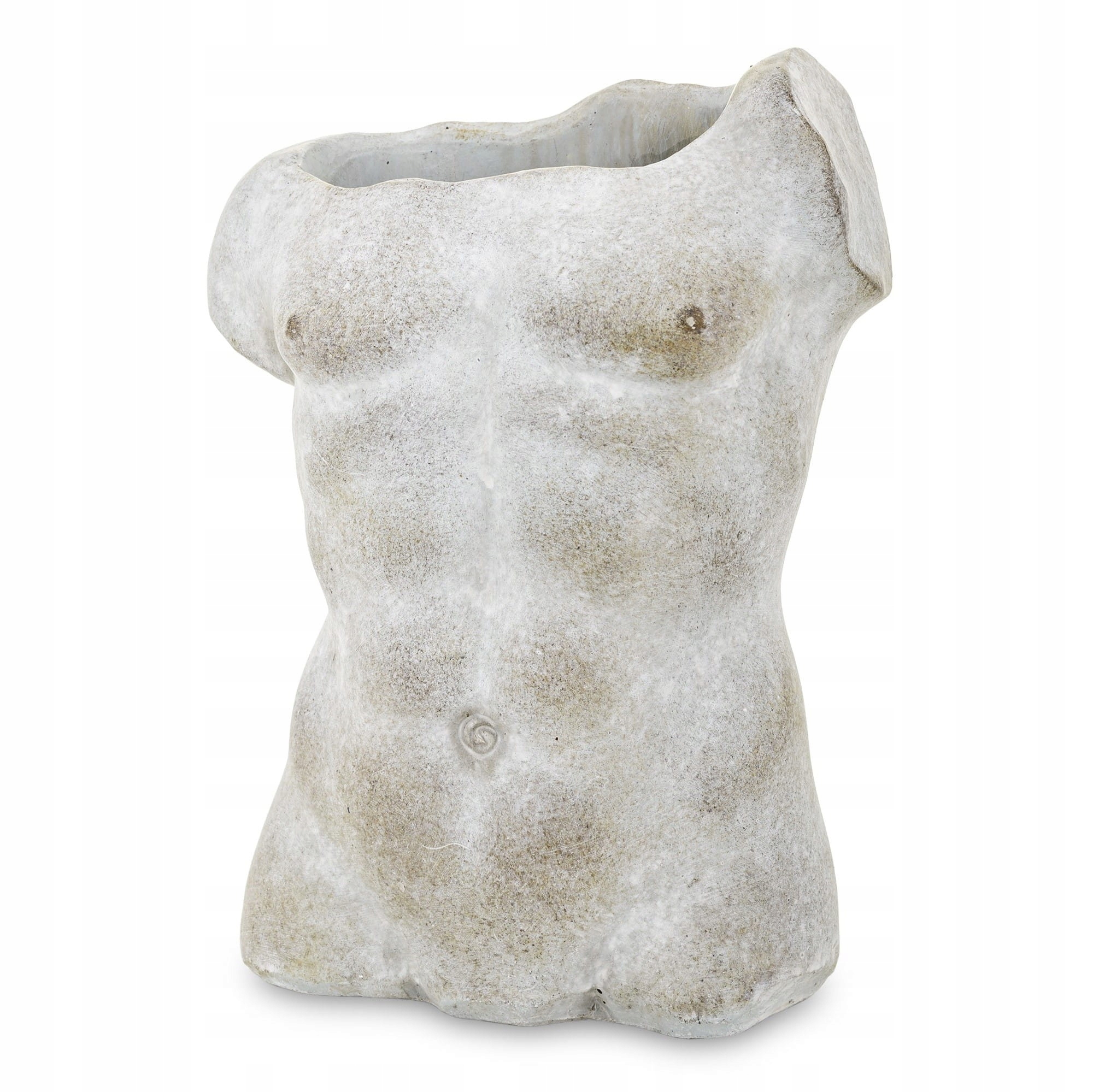 Osłonka dekoracyjna tors męski cementowy 16x22cm