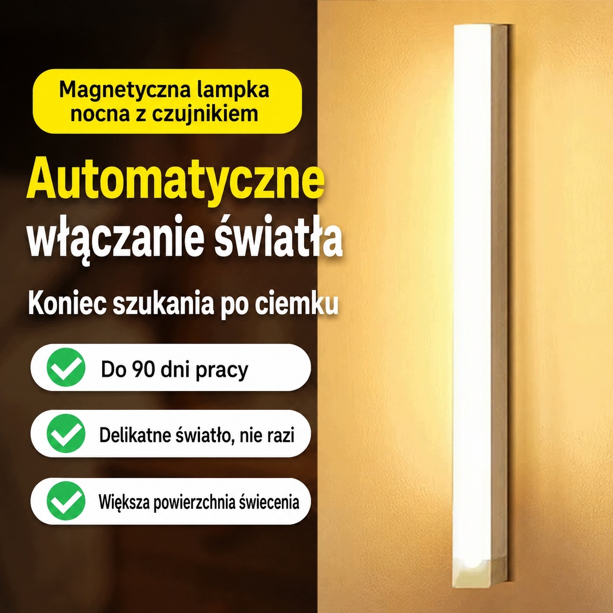 Lampka LED z ciepłym i równomiernym światłem do szafy
