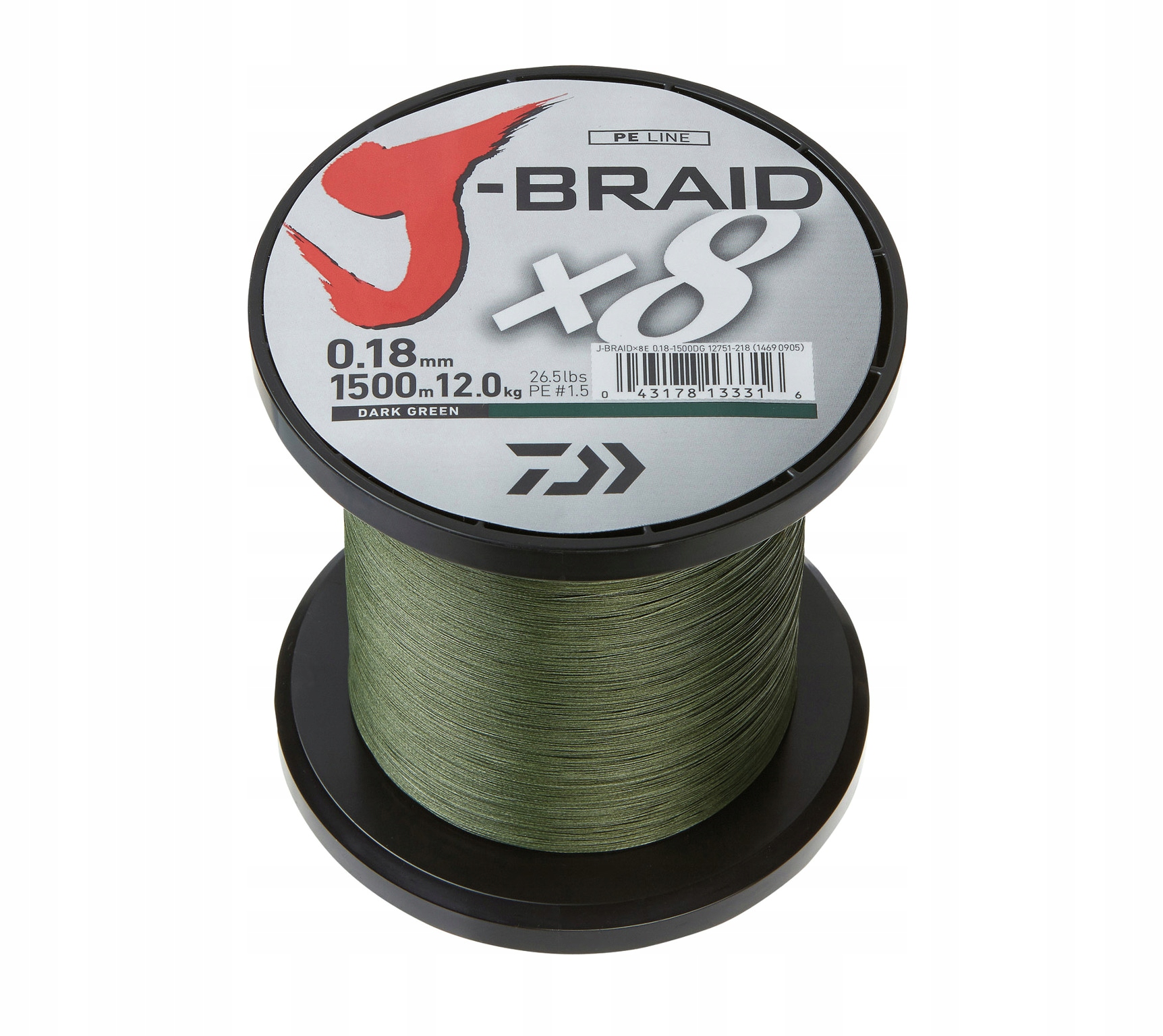 Šňůra Daiwa J-braid Dark Green 0,16 mm 1500 m