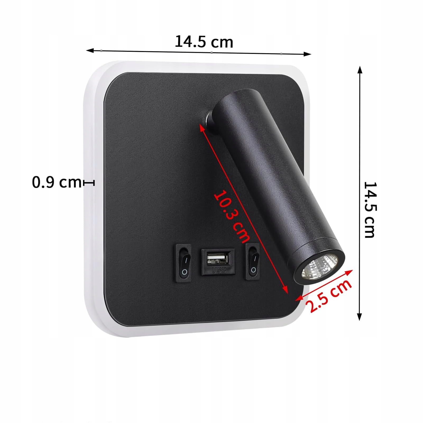 LAMPKA ŚCIENNA LED DO CZYTANIA PRZY ŁÓŻKU 10 W Z PORTEM ŁADOWANIA USB Rodzaj gwintu zintegrowane źródło LED