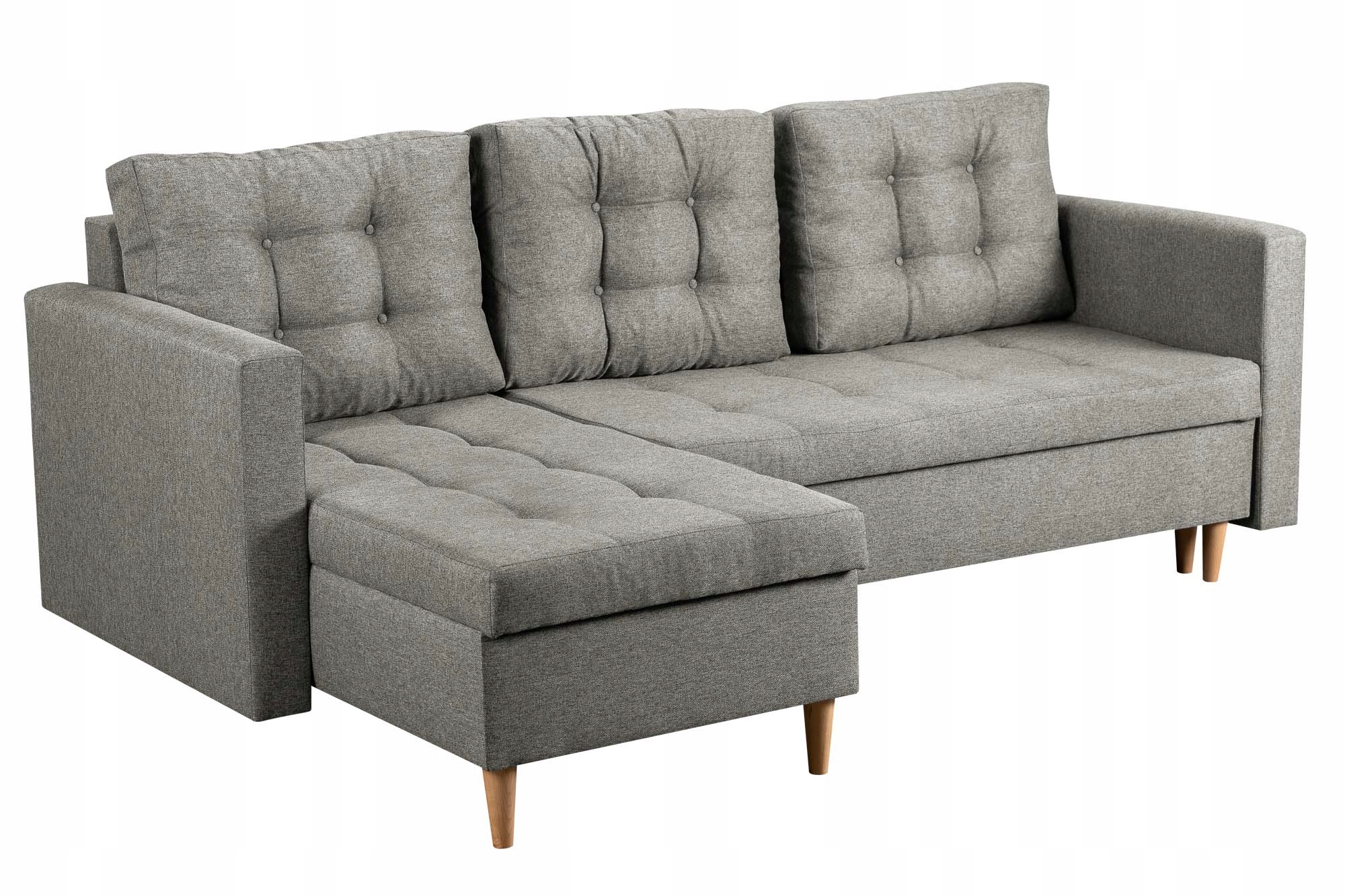 Skandinávský rohová sedací souprava s nádobami na povlečení Sofa Oslo Šedý