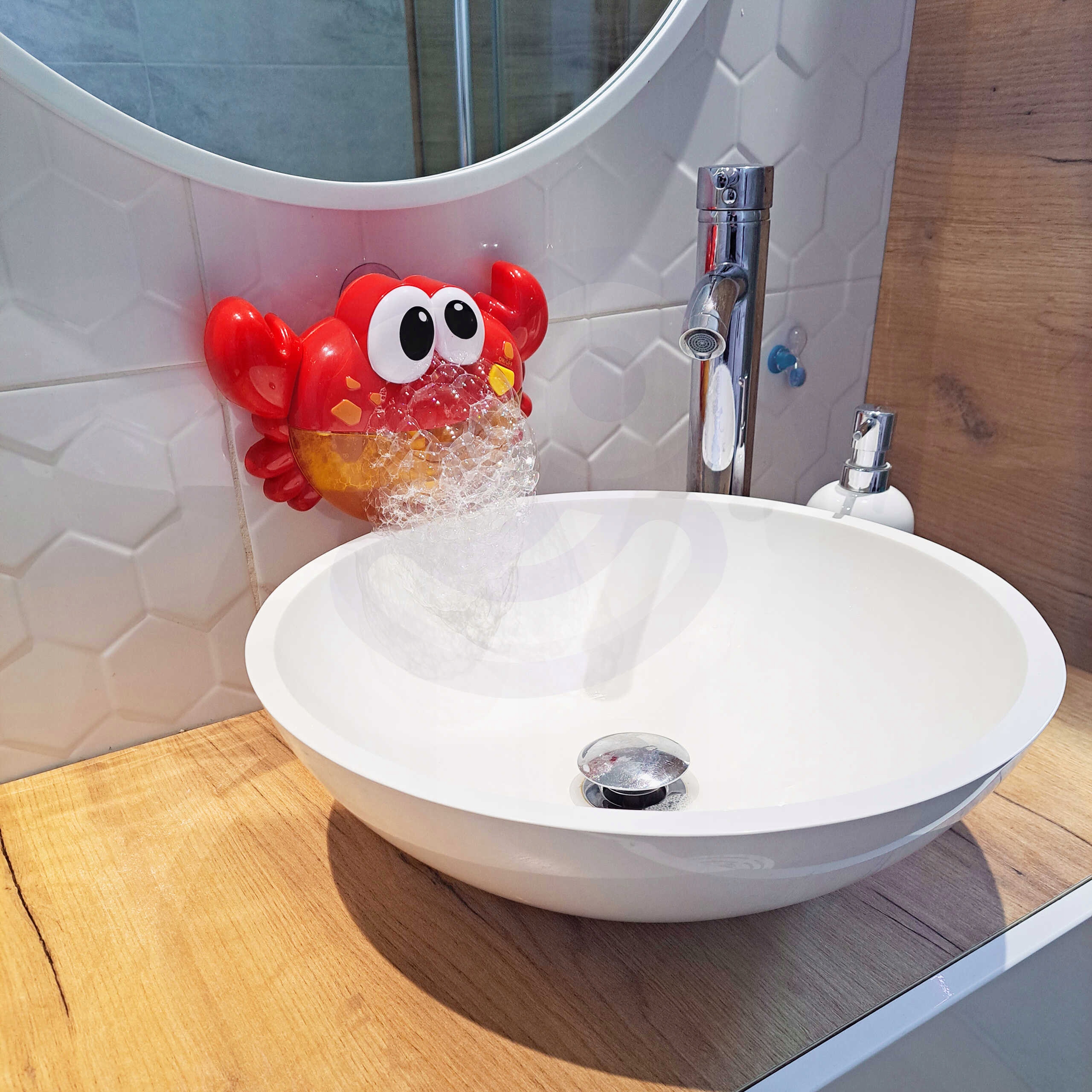 Zabawka do Kąpieli Krab do Robienia Piany z Melodią WOOPIE BABY mycie rąk Marka bez marki