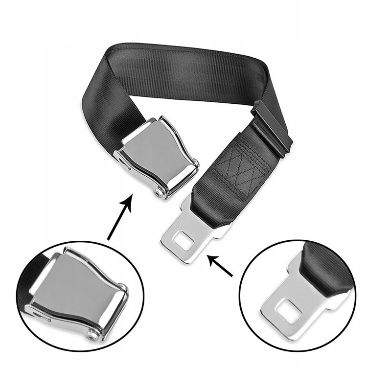 CZARNY PRZEDŁUŻACZ PASA BEZPIECZEŃSTWA SAMOLOTU 90CM,PREZENT EAN (GTIN) 06976117624375