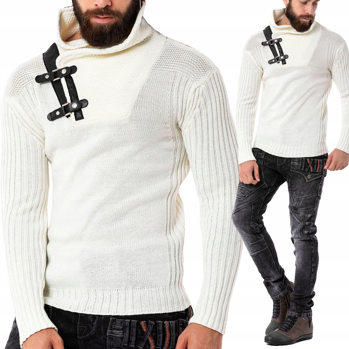 Pánský svetr Rolák Stojáček Nákrčník Tlustý Teplý