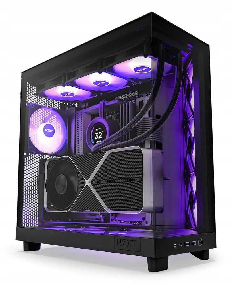 Nzxt skříň H6 Flow Rgb dvoukomorová MidT 3x120mm Rgb fan 2xUSB 3.2
