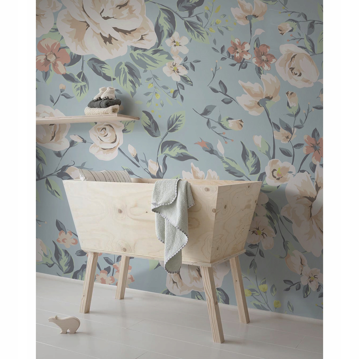 

Tapeta ścienna Vintage pastelowe kwiaty 416x254 cm