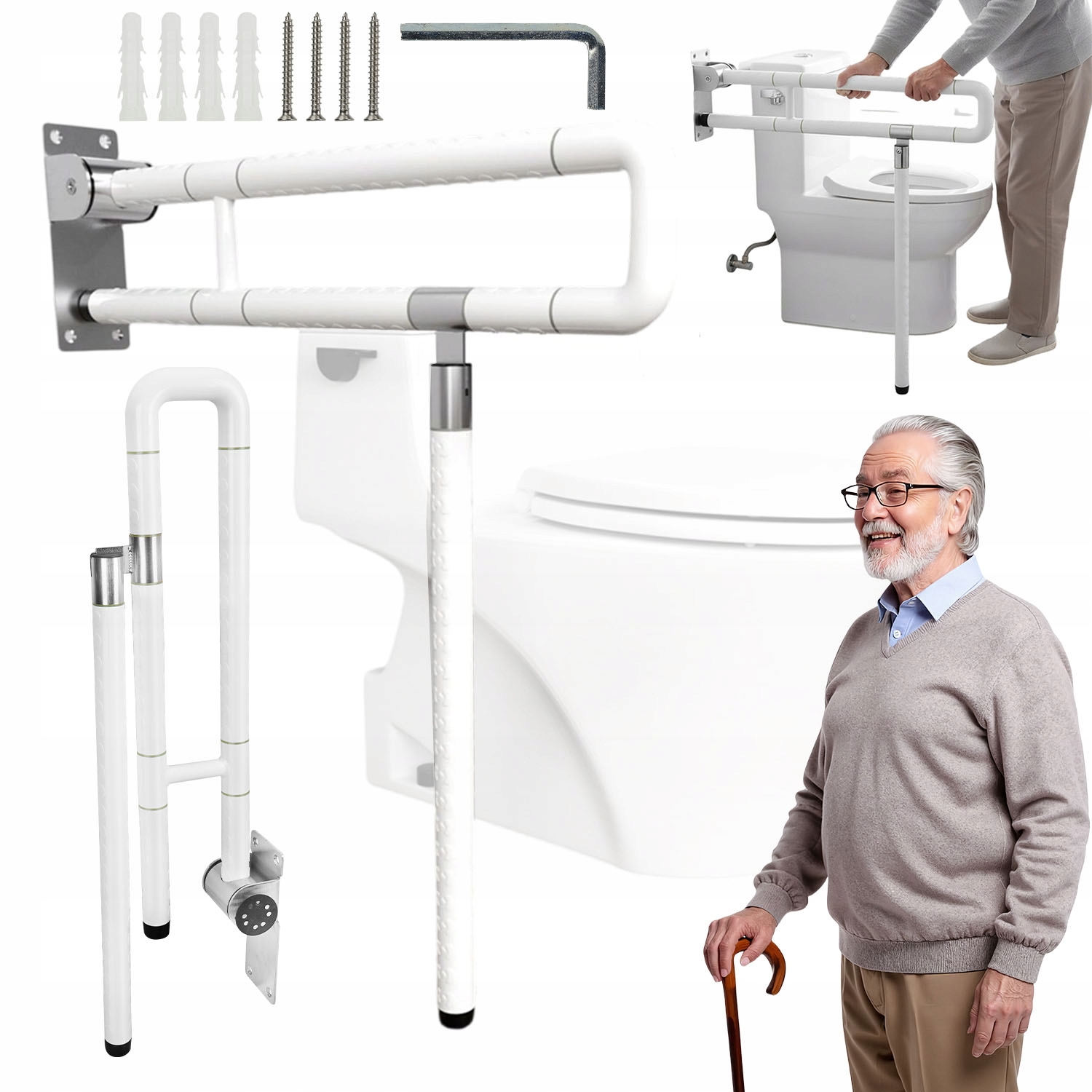 Uchwyt Składany Łazienkowy Niepełnosprawnych Dla Osób Starszych 200KG 60CM
