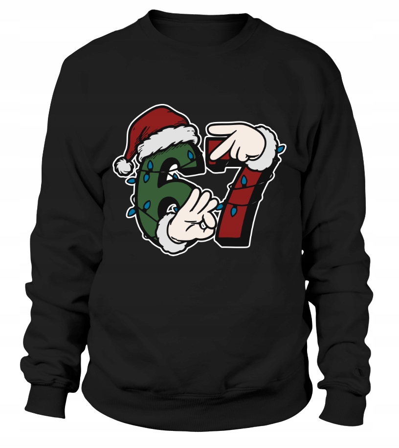 Pánská Mikina 67 Christmas Hands 3XL Černá Dárek 67 Six Seven Něho Chlapa