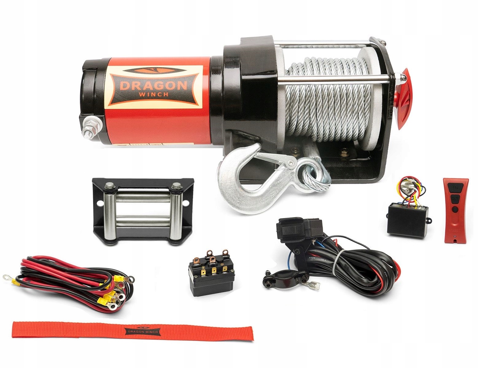 Elektrický navijak 12V 3000 lb 1360 kg s oceľovým lanom a diaľkovým ovládaním