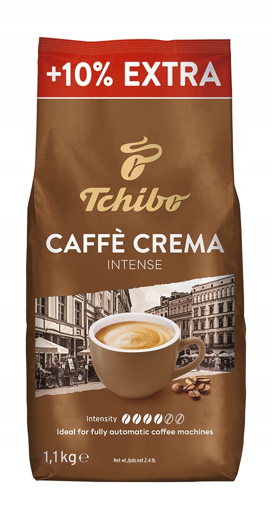 Kawa ziarnista Tchibo Caffé Crema Intense 1 kg 10% kawy