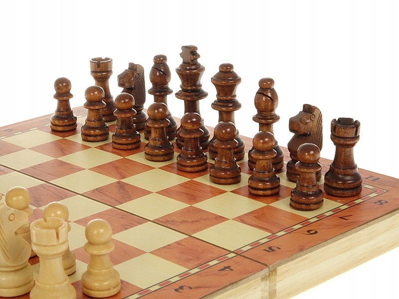 Szachy Warcaby Tryktrak drewniane magnetyczne 3w1 Producent Adar