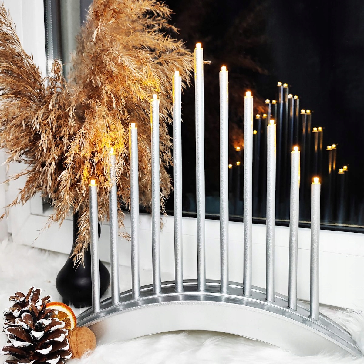 ŚWIECZNIK ADWENTOWY LED LAMPKI NA OKNO ŚWIECE DEKORACJA ŚWIECZKI 30 cm Rodzaj świecznik