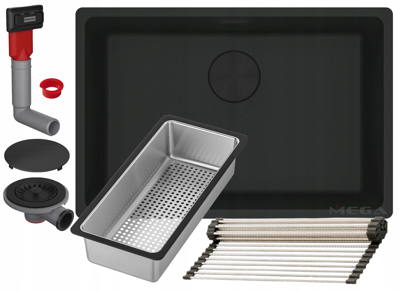 ZLEW PODWIESZANY FRANKE MARIS MRG 110-62 CZARNY + AKCESORIA M04