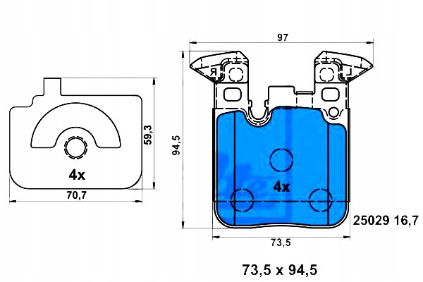 Ate Brzdové Destičky Bmw Zadní 1 2 3 4 11- Ate