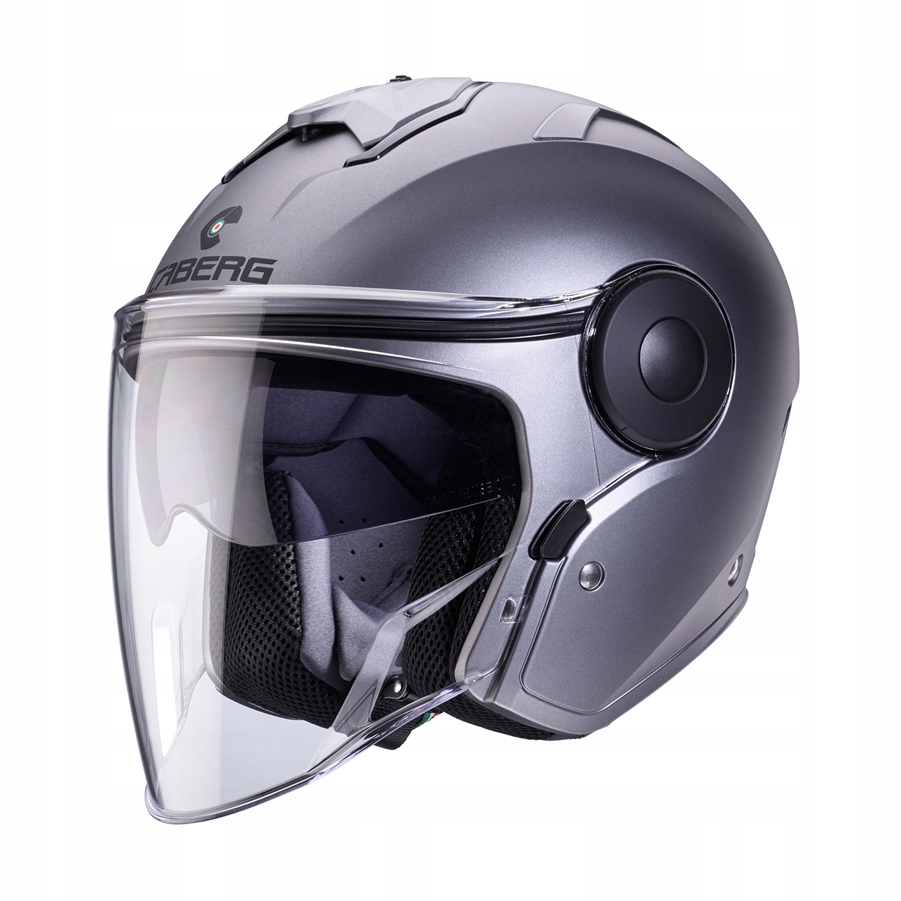 Caberg Otvorená Prilba Jet S Blendou Model Soho Solid Farba Šedá Matná Gunmeta