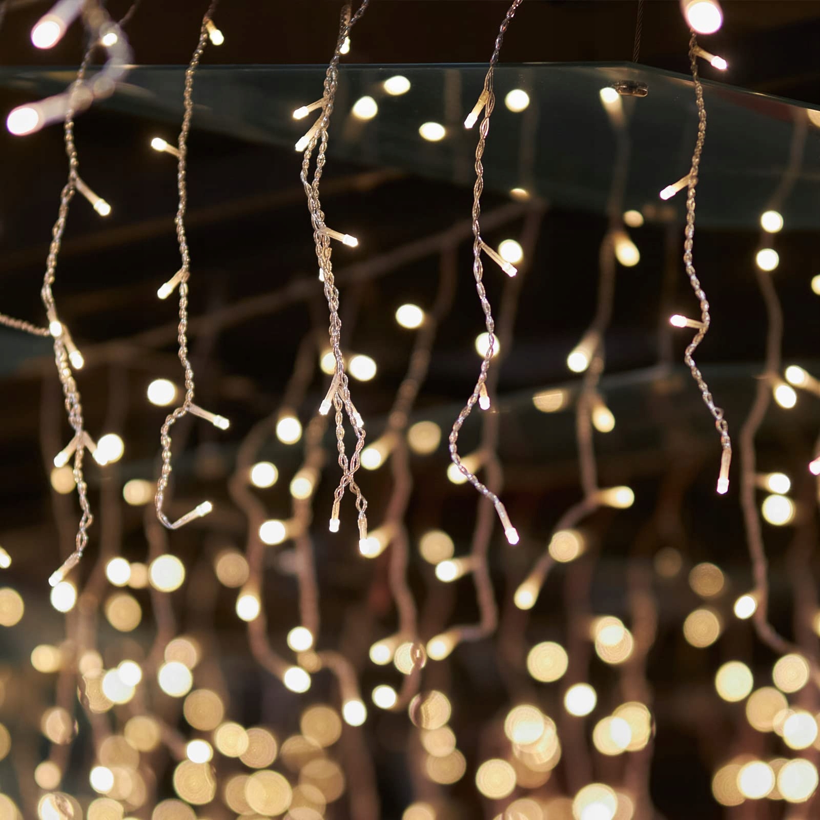 SALCAR Kurtyna Girlanda Świetlna Lampki Ciepłe Białe 9 Trybów 6M 300 LED — miniatura 5