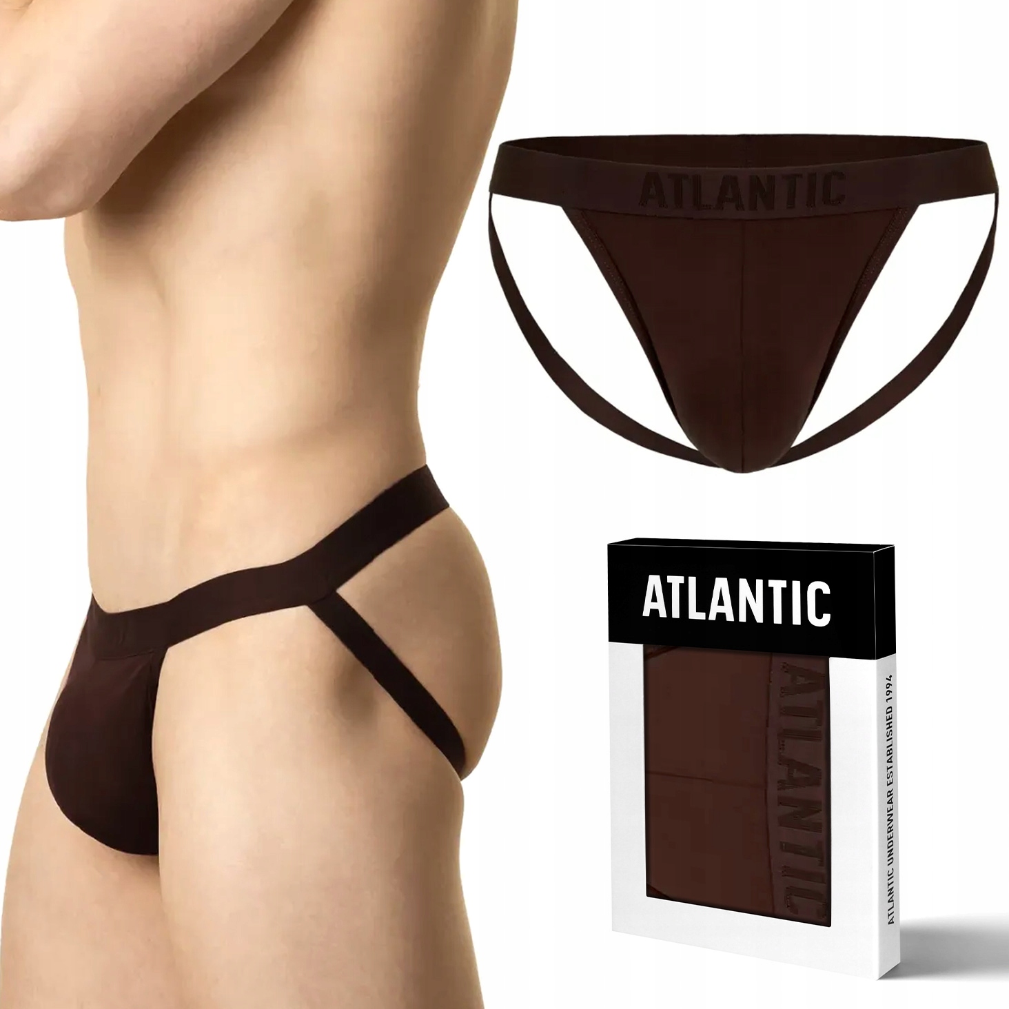 Odkryté pánské slipy s pásky Jockstrap Atlantic 1571 XL