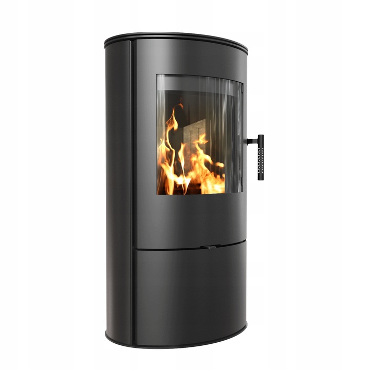 Koza piec Rollo Ø 150 7 kW Black czarne wnętrze Eko Rekuperacja