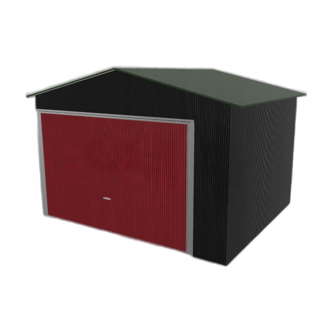 Plechová garáž 3.5 x 3 m jednopolohová, dvouspádová, černá